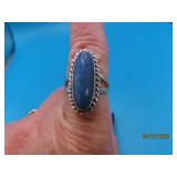 Sterling SouthWest BlueStone sz8 Ring 1989 8.5g