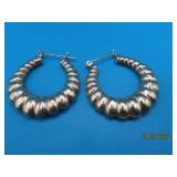 10kt Yellow Gold 1.25" HoopType Earrings 3.4g