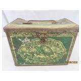 Antique Green Turtle Cigars 7.5" Metal Tin