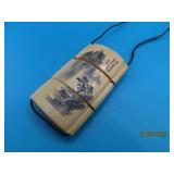 Ivory or Bone 3compt Bone 2" Pendant signed