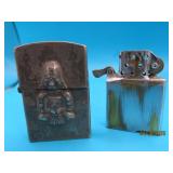 Antique Sterling Lighrer EgyptEmossed 36g