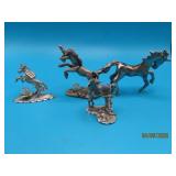 (4) Miniature Metal/Pewter UNICORN Figures
