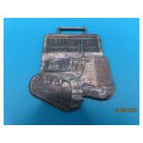 vintage CATERPILLAR metal Watch Keychain Fob 1.75"