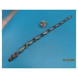 2pcs SIAM vtg Sterling 7.5" Bracelet & sz6Ring 15g