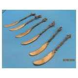Set (6) Antique Figural Knives *800 Sterling* 83g
