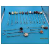 (20) antique Gemstone & Sterling? Appetizer Forks