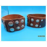 (2) Designer Leather Bracelets unisex