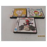 (3) Nintendo DS Video Games MarioKart BrainAge Scr
