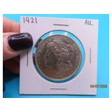 1921 US Morgan Silver Dollar Coin AU