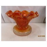 Antique 7.5" Carnival Glass Fluted unusual Bowl