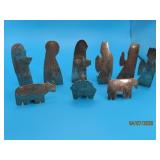 9pc SouthWest Thin Metal Nativity Type Decor Set
