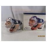 boxed Fitz&Floyd COWBOYS Figural Coin Bank 7"
