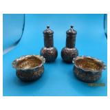 4pcs Gorham Sterling Silver S&P + Dips Set 90g
