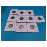 (10) c1910 V NICKELS Coins sleeved