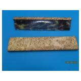 vtg 4 3/8" Metal embossed Celluloid Type Hair Comb