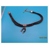 Unique vtg 12" Cloth & GF Pocket Watch Chain Holdr