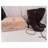New Womens sz9 HighHeel Brown Boots MICHELLE