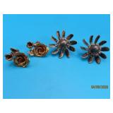(2) Sterling OpenFlower Type Earrings 15g
