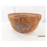 antique 10" Primitive Handspun Wooden Bowl