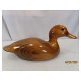 HORNICK BROS Polished Carved Wood Duck Decoy