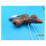Pottery 3.5" Figural BIRD Flute Instrument 3note