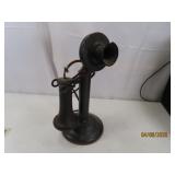 Antique 12" Stick Black metal Telephone