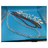 (3) vtg Glass/BEads/Stonetype Necklaces