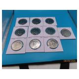 (10) asst sleeved EISENHOWER $1 US Coins