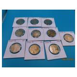 (10) c2000s US Presidential $1 Coins