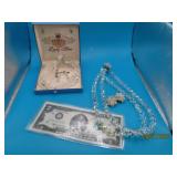 (2) vtg AuroraType Crystal Necklaces & Earrings