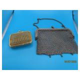 (2) Metal Wire antique Coin Handbags 3"/6"