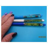(3) c1960s Liquid Filled Pens HangLoose~Surf~Vegas
