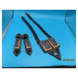 Antique Rare AgateType Necklace & Earring on cloth