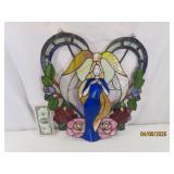 16x18 Stained Glasstype Suncatcher ANGLE heart