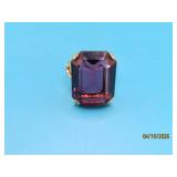 pretty GE 18kt Electroplate Purple Stone sz7 Ring