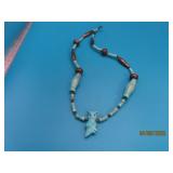 vtg Pawntype OWL Fetish Turq & Sterling 16" Nklace