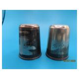 (2) Antique 875 Sterling 2" ShotType Cups 62g