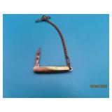 marked vtg 1.5" MOP Handled Knife on 4" Chain