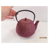 Cast Iron PurpleGold Flower 6" TEA Pot nice