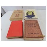 (4) vtg Western Books: ZaneGrey~Kit Carson~RioGrnd