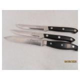 (3) HENCKLES 9"ish Kitchen Knives