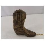 antique 4" Cowboy Boot Bronze Metal Figure as is