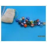 baggie (~20) vintage Swirl Marbles
