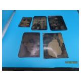 (5) antique Tin Type Photos Pictures 3.5"ish