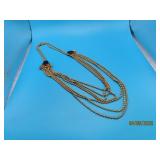 vtg 5strand 18" Onyx beaded Necklace