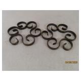 (2) vtg Regal CHRISTOPLE "Gallia" Metal Trivets