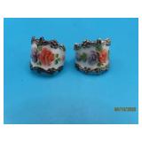 (2) Sterling EnamelFlower 5/7 Unique Rings 16g