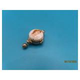 Rare WOLMAN antique 3/4" Penant Watch Cameo RUNS