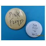 (2) original PINK FLOYD 70s/80s Buttons