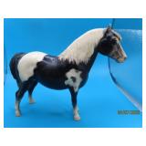 vtg HardPlastic paperlabel BREYER "Blk/Wht Pinto"